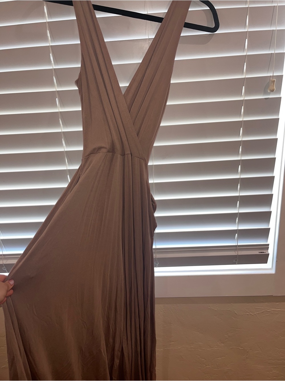 V-Neck Jumpsuit in Taupe